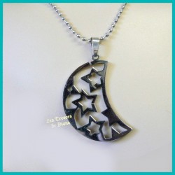 Pendentif LUNE en acier inoxydable