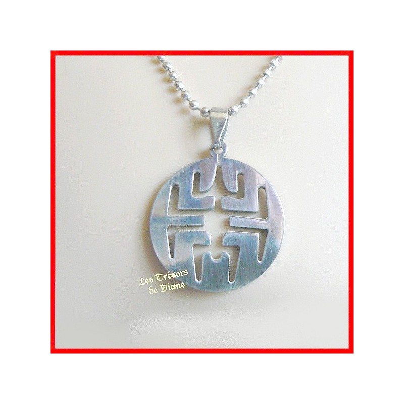 Pendentif TRIBAL en acier inoxydable