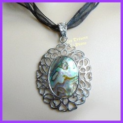 Pendentif médaillon en abalone LOUNA