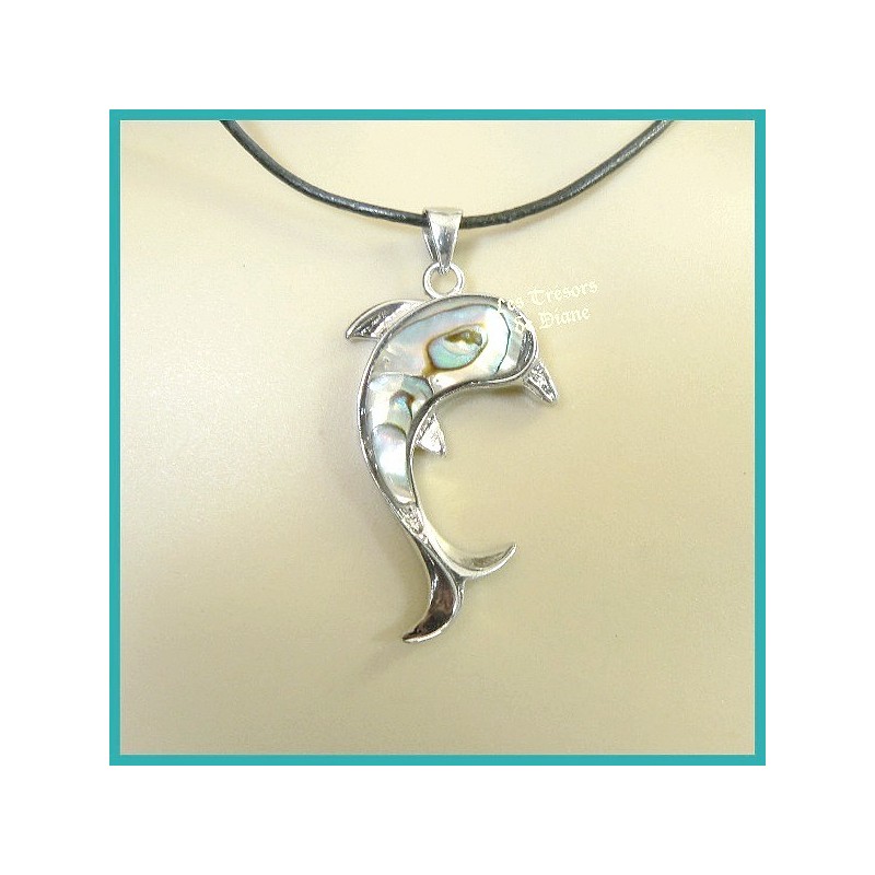 Pendentif DAUPHIN en ABALONE naturelle Pendentif DAUPHIN en ABALONE naturelle