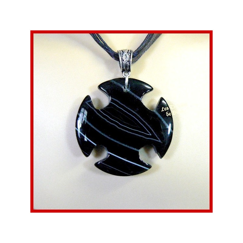 Pendentif tribal en AGATE naturelle