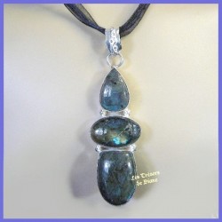 Pendentif en labradorite naturelle