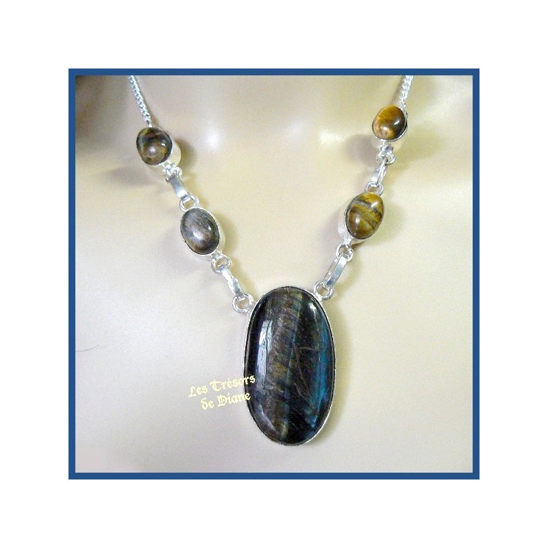 Collier PRESTIGE en OEIL DE TIGRE naturel Collier PRESTIGE en OEIL DE TIGRE naturel