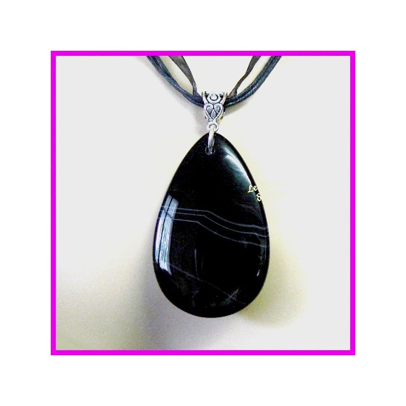 Pendentif GOUTTE en AGATE naturelle