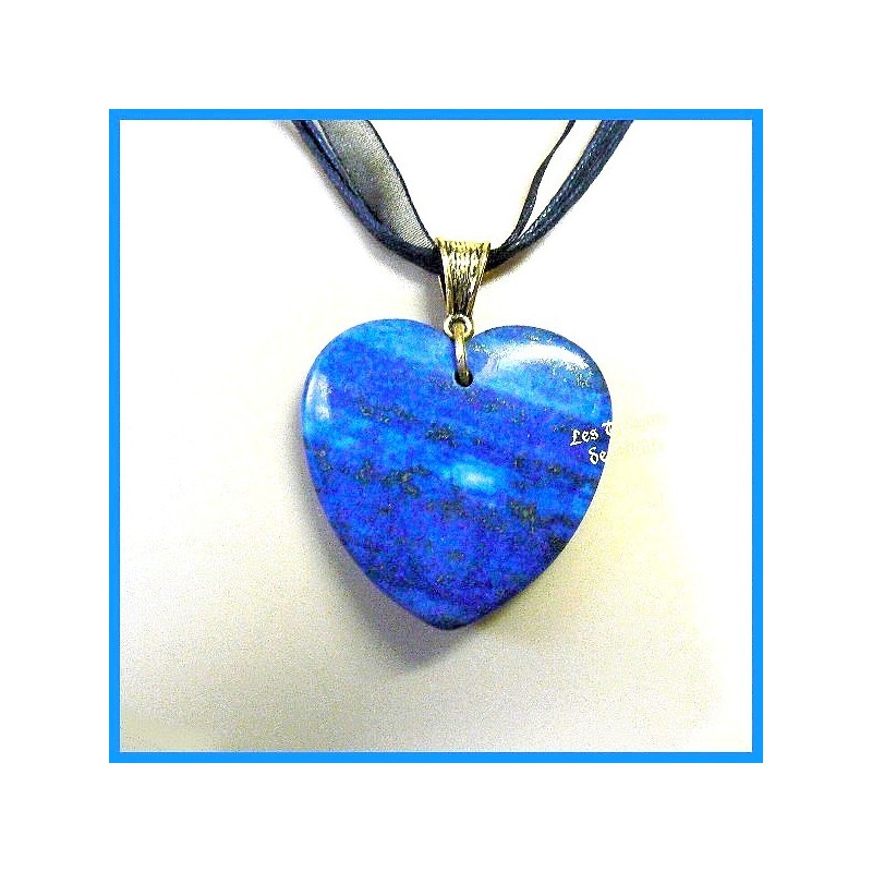 Pendentif COEUR en Lapis Lazuli naturel