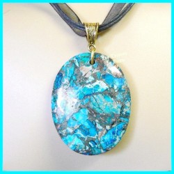 Pendentif en VARISCITE bleue