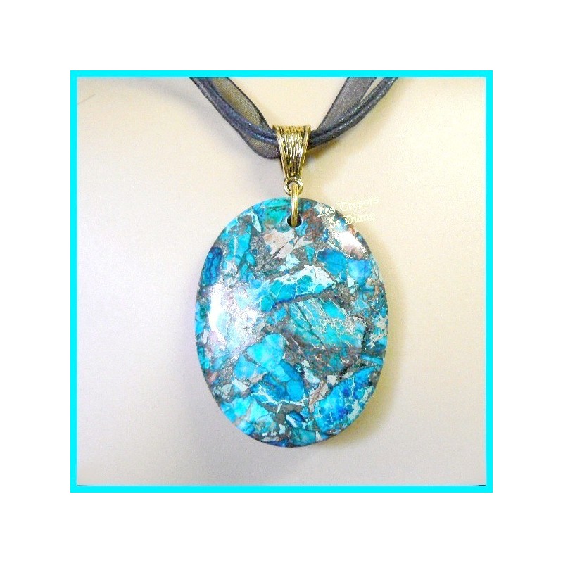 Pendentif en VARISCITE bleue