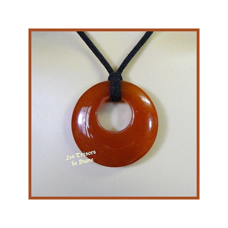 Pendentif DONUT en AGATE naturelle Pendentif DONUT en AGATE naturelle