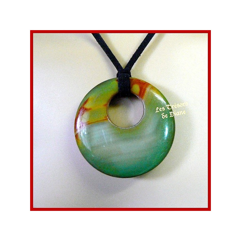 Pendentif DONUT en AGATE naturelle Pendentif DONUT en AGATE naturelle