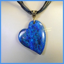 Pendentif COEUR ASYMETRIQUE en Lapis Lazuli naturel