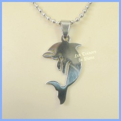 Pendentif DAUPHIN en acier inoxydable