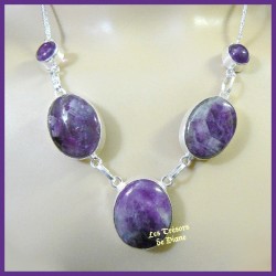 Collier prestige en AMETHYSTE naturelle et argent