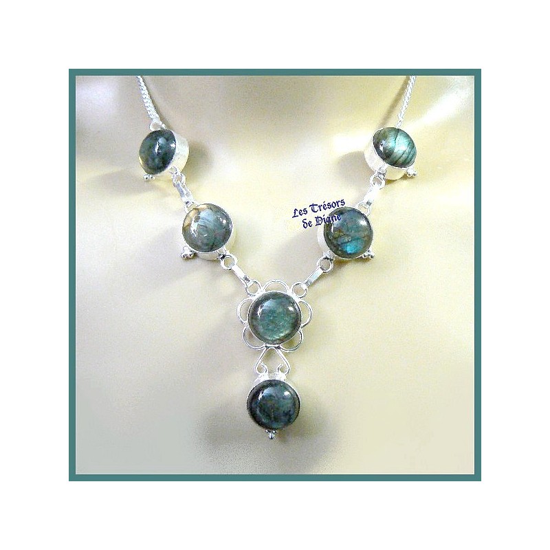 Collier JESSICA en LABRADORITE naturelle Collier JESSICA en LABRADORITE naturelle