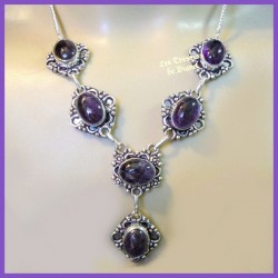 Collier PRESTIGE en AMETHYSTE naturelle et argent