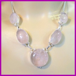 Collier PRESTIGE en QUARTZ ROSE