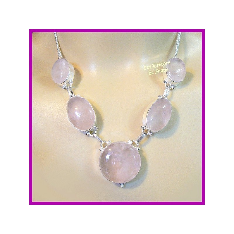 Collier PRESTIGE en QUARTZ ROSE