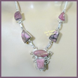 Pendentif PRESTIGE en RHODONITE naturelle