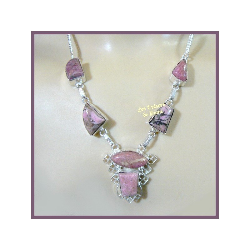 Pendentif PRESTIGE en RHODONITE naturelle