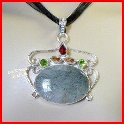 Pendentif PRESTIGE en QUARTZ et multi-gems