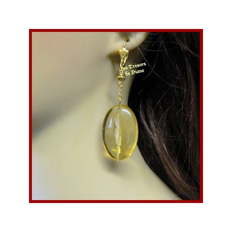 Boucles d'oreilles en fluorine naturelle Boucles d'oreilles en fluorine naturelle
