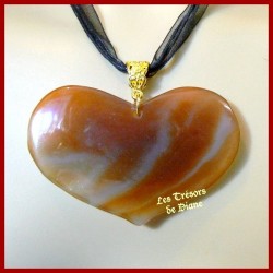 Pendentif COEUR en AGATE naturelle