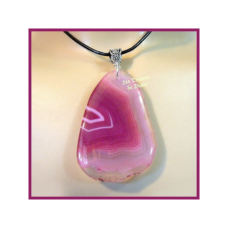 Pendentif en AGATE rose