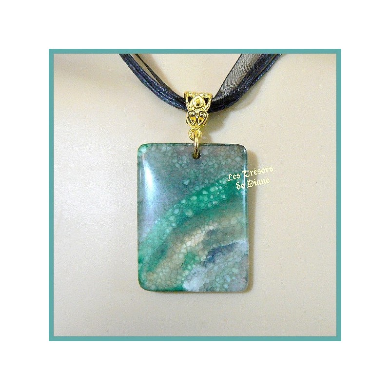 Pendentif rectangulaire en AGATE naturelle