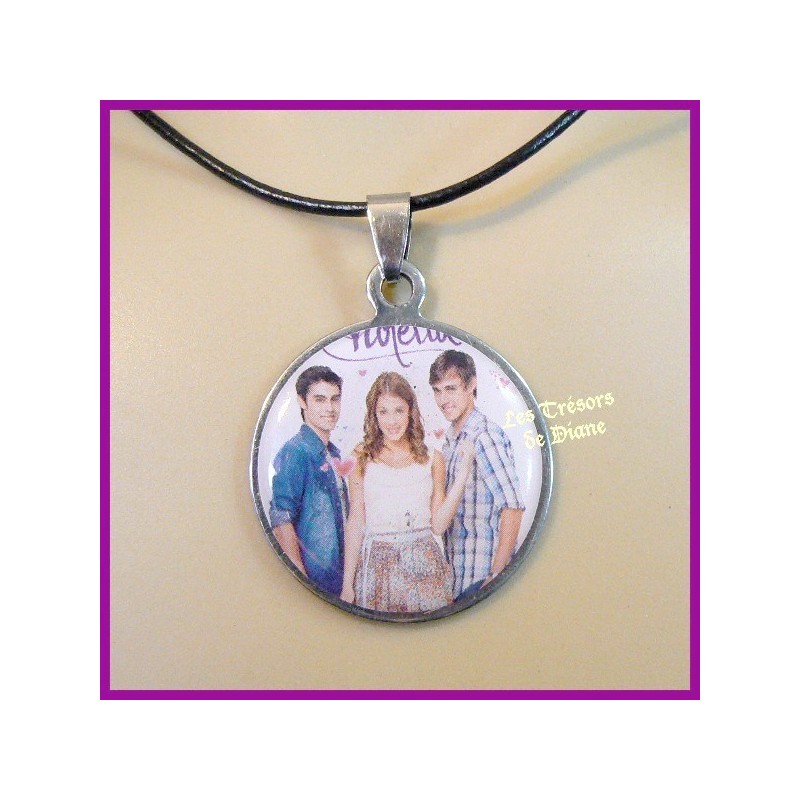 Pendentif VIOLETTA en acier inoxydable