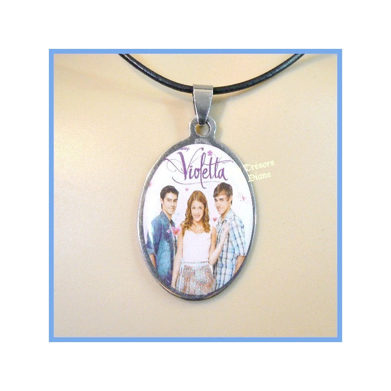 Pendentif VIOLETTA en acier inoxydable