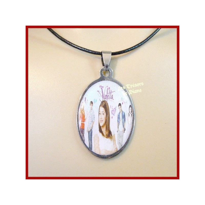 Pendentif VIOLETTA en acier inoxydable