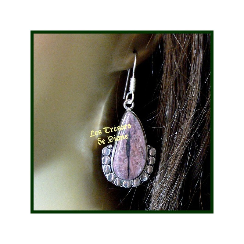 Boucles d'oreilles PRESTIGE en JASPE naturel Boucles d'oreilles PRESTIGE en JASPE naturel