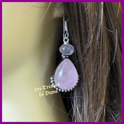 Boucles d'oreilles PRESTIGE en QUARTZ ROSE