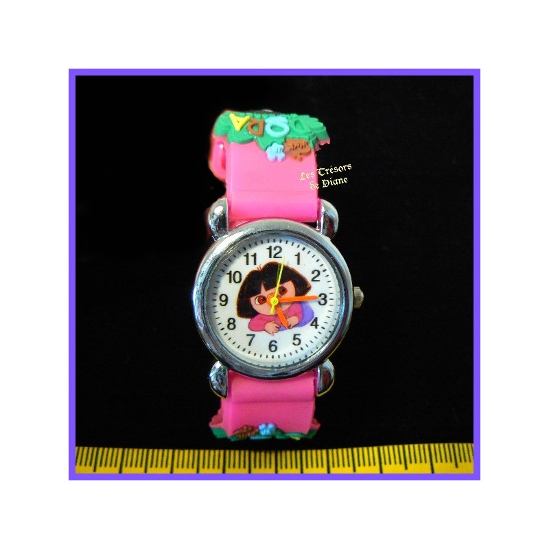 Montre fantaisie "Dora" rose fuschia