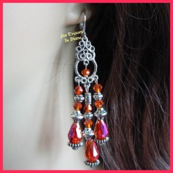 Boucles d'oreilles en cristal Swarovski et verre de bohême