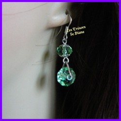 Boucles d'oreilles en cristal Swarovski vert