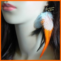 Boucles d'oreilles FROU FROU en plumes véritables