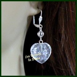 Boucles d'oreilles COEUR en CRISTAL DE ROCHE