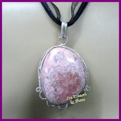 Pendentif PRESTIGE en RHODONITE naturelle