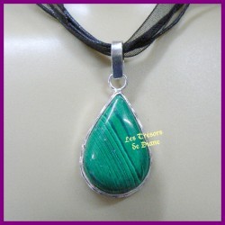 Pendentif PRESTIGE en MALACHITE naturelle