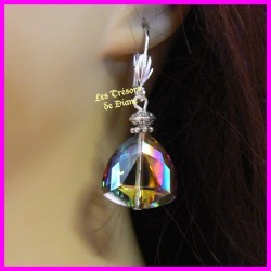 Boucles d'oreilles en cristal faceté triangulaire