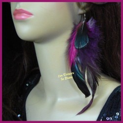 Boucles d'oreilles FROU FROU en plumes véritables