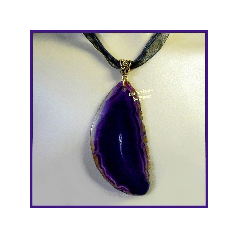 Pendentif géode en agate