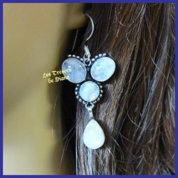 Boucles d'oreilles PRESTIGE en PIERRE DE LUNE naturelle