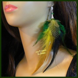 Boucles d'oreilles FROU FROU en plumes véritables