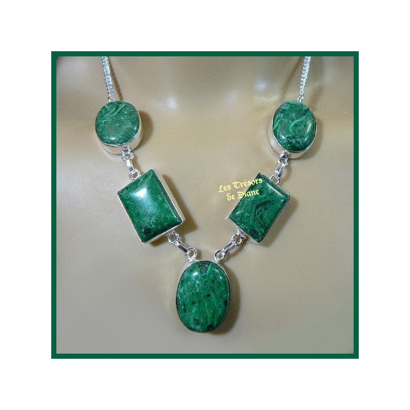 Collier PRESTIGE en MALACHITE naturelle