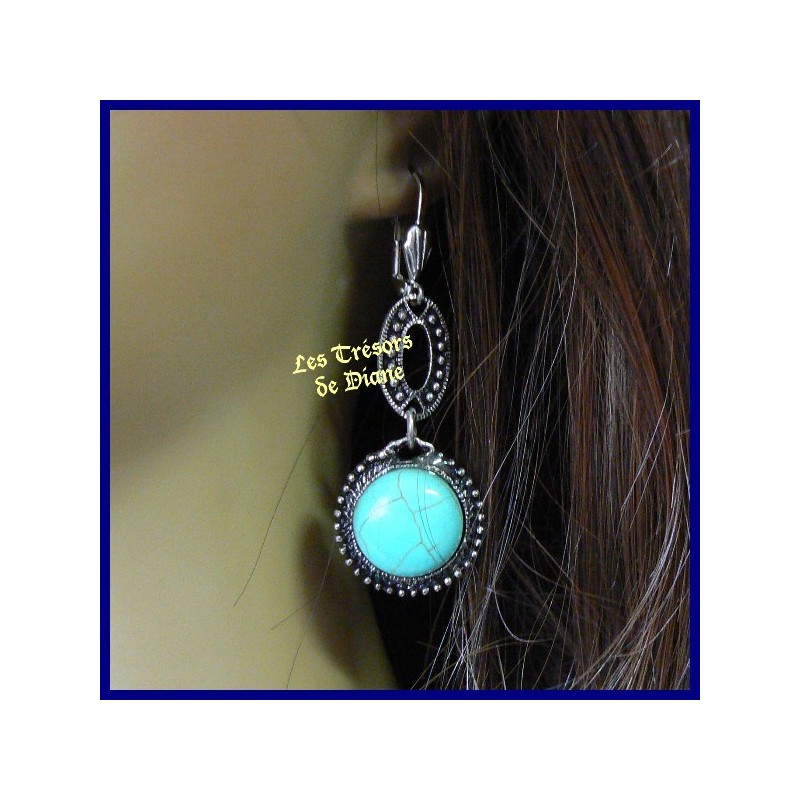 Boucles d'oreilles en TURQUOISE Boucles d'oreilles en TURQUOISE