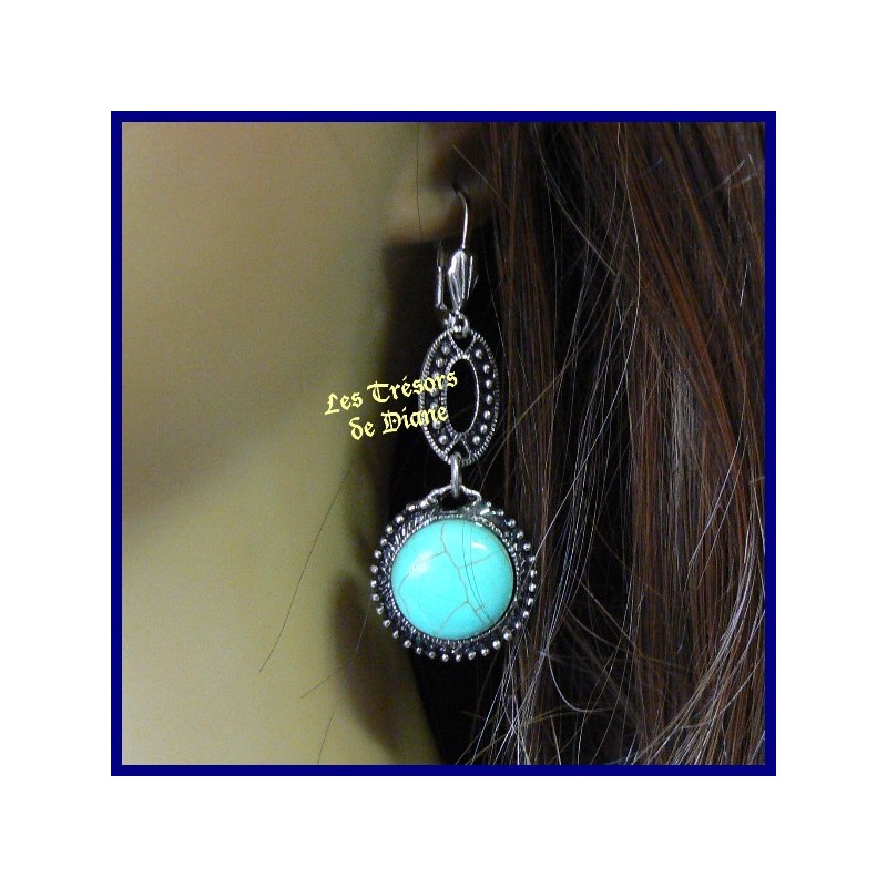 Boucles d'oreilles en TURQUOISE