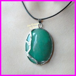 Pendentif en aventurine naturelle sertie