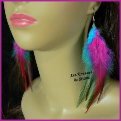 Boucles d'oreilles FROU FROU en plumes véritables