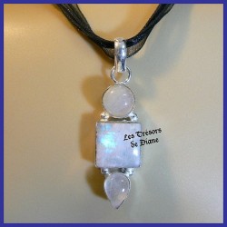 Pendentif PRESTIGE en PIERRE DE LUNE naturelle